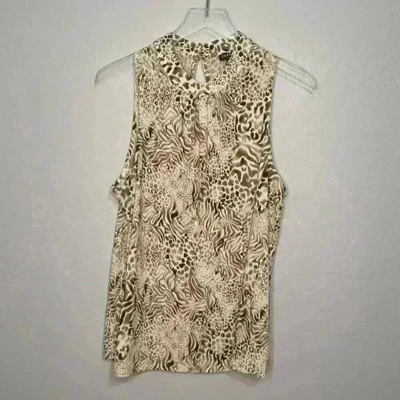 Torrid Crepe Mock Neck Animal Print Tank 0 0X 12 - Picture 2 of 7